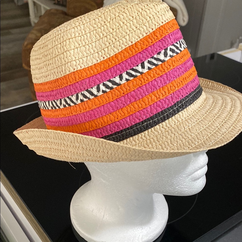 Colorful Straw Fedora Hat